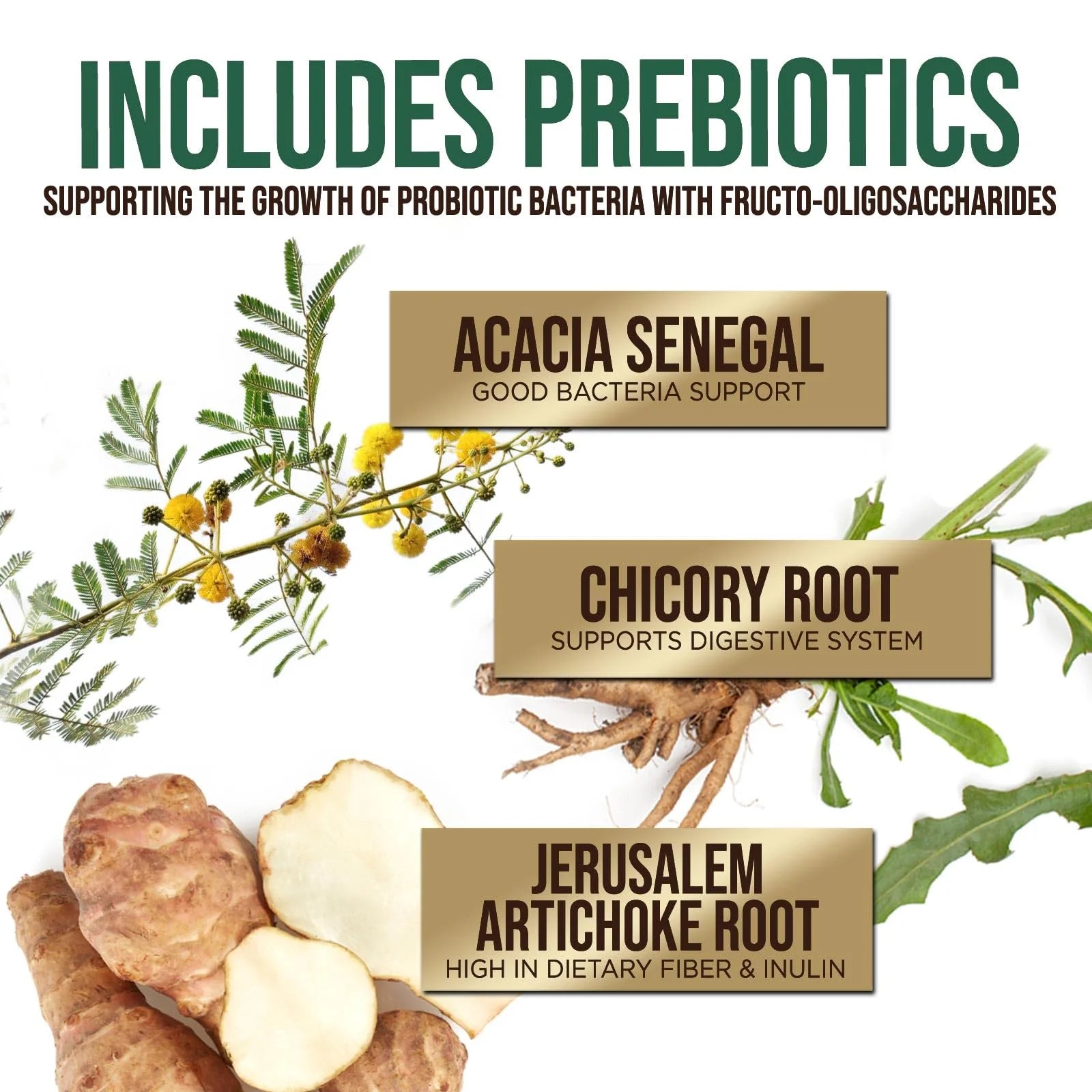 Probiotics 60 Billion CFU + 10 Strains - Daily Probiotic for Immune, Digestive & Gut Support, Prebiotics and Probiotics Supports Occasional Constipation, Gas & Bloating for Women & Men - 120 Capsules